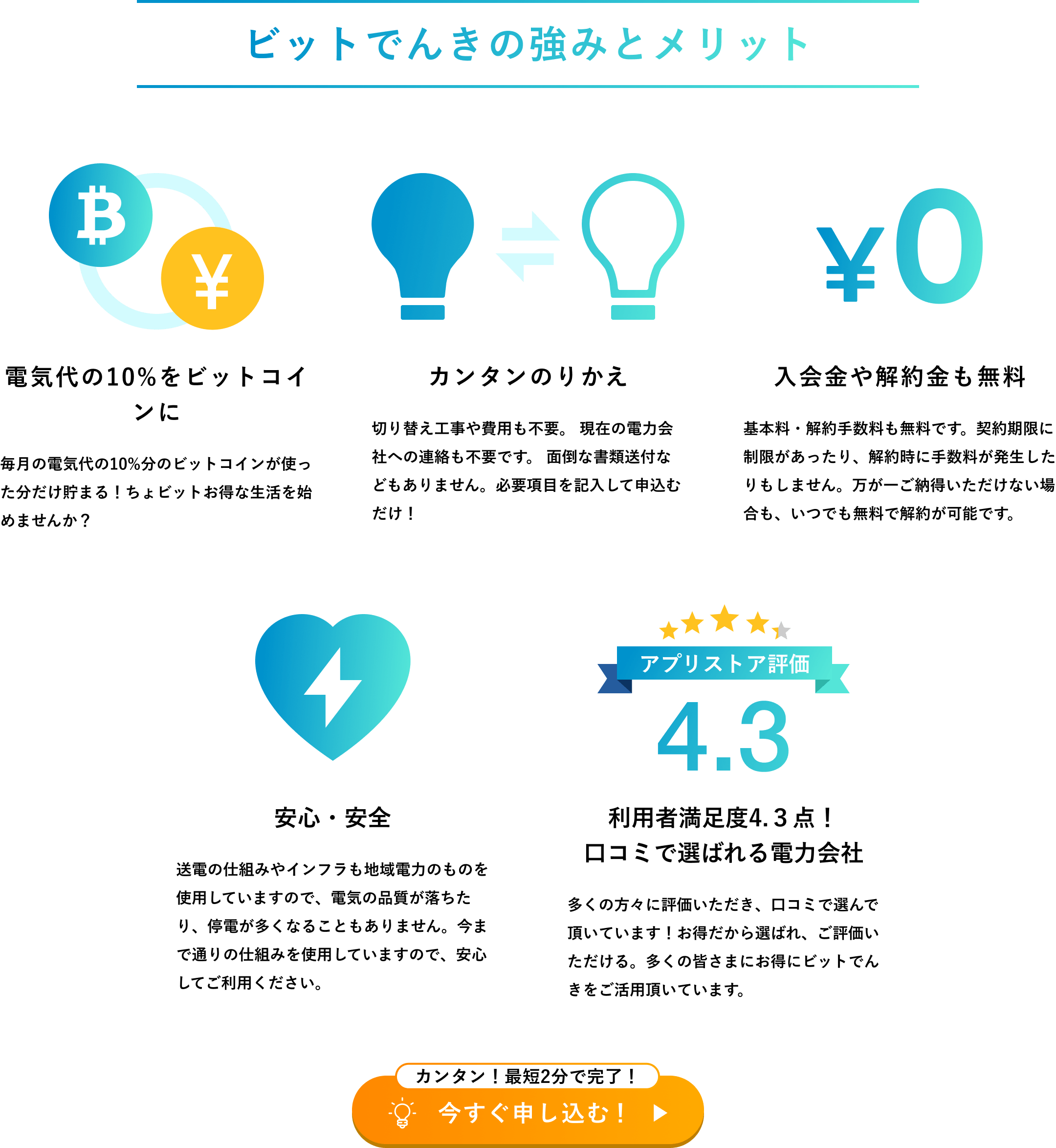 ビットでんき 強みとメリット