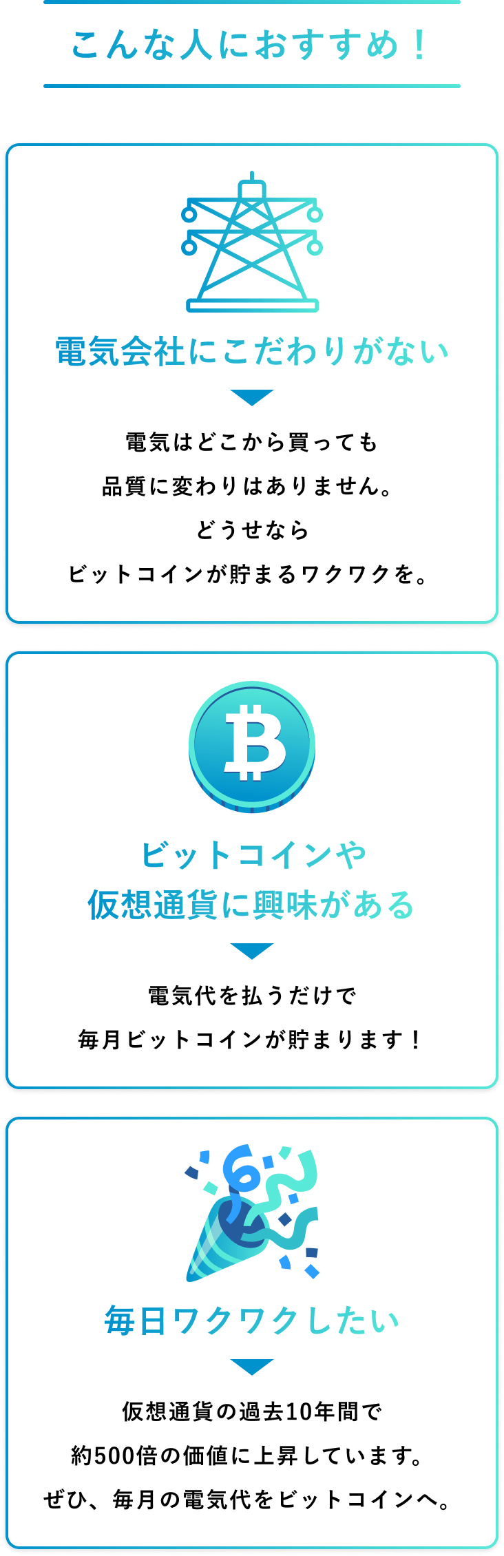 ビットでんき SP こんな人におすすめ